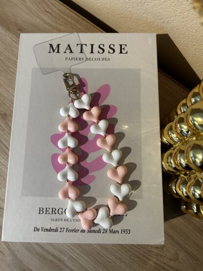 Telefoon koord roze/wit