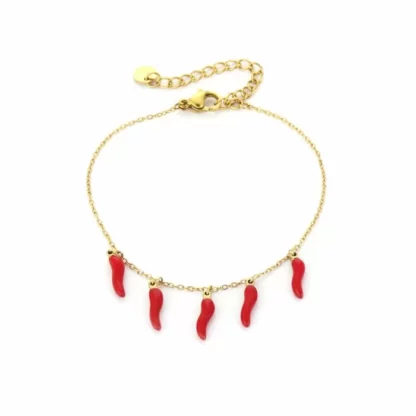 Peper armband rood/goud