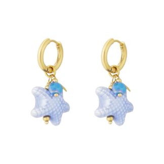 Starry oorbellen blauw/goud