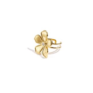 Statement flower ring goud